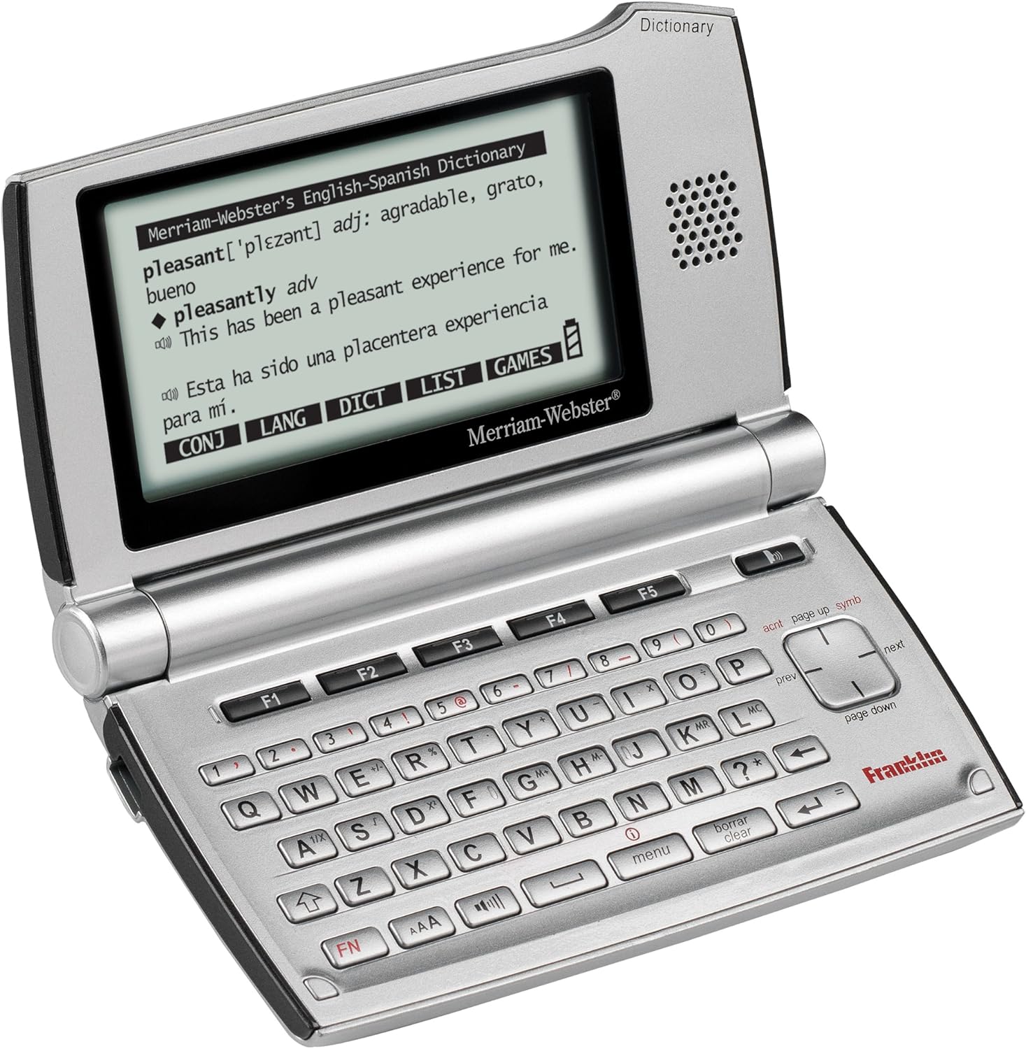 Franklin Electronics BES-2110 Merriam Webster Speaking Spanish English Dictionary Electronic Reference Device