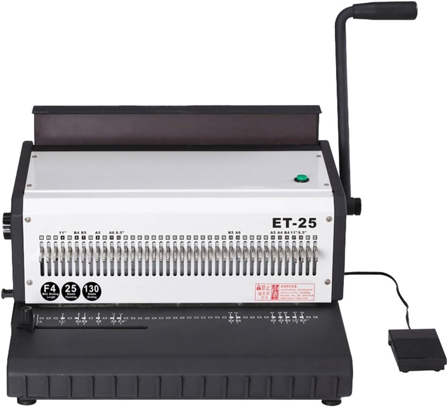 Binding Machines, Electric Iron Ring Binding Machine Double Iron Ring 40 Hole Puncher Binding Machine Desk Calendar Calendar Binding Machine(ET-25R Round Hole)