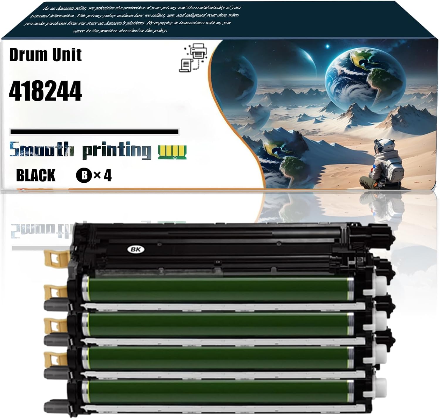 LSSF Replacement Parts Drum Unit 418244 Compatible with Ricoh IM C530FB Printers, Contains Chip and Clear Printing (4 Pack Black)