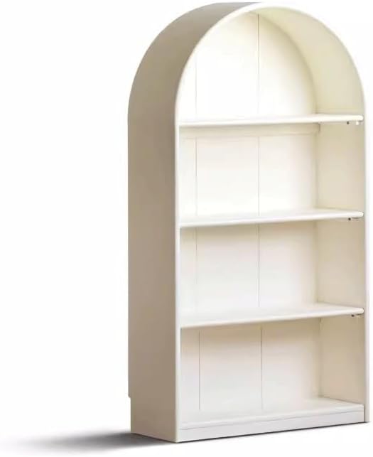 thalo Bookcases Solid Wood Bookcase Wall Display Cabinet White Floor-Standing Bookshelf Storage Rack Display Cabinet French Cream Style Bookshelves Organizer