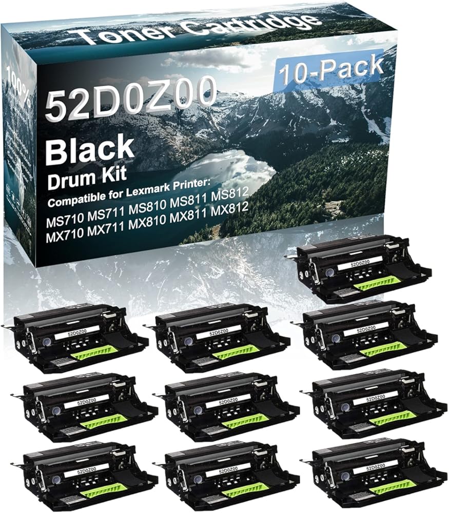Credibility Store 10-Pack Compatible 52D0Z00 Drum Kit use for MS710 MS711 MS810 MS811 Printer (Black)