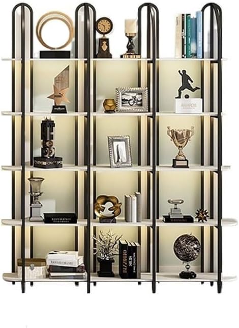 thalo Bookcases Creative Lighting Rack Living Room Display Rack Office Partition Decorative Rack Home Bookshelf Storage Rack Bookshelves Organizer (Color : B, Size : 150 * 30 * 200cm)
