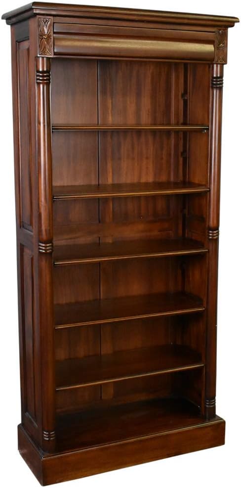 Crafters and Weavers Legacy Open Bookcase - Brown Walnut