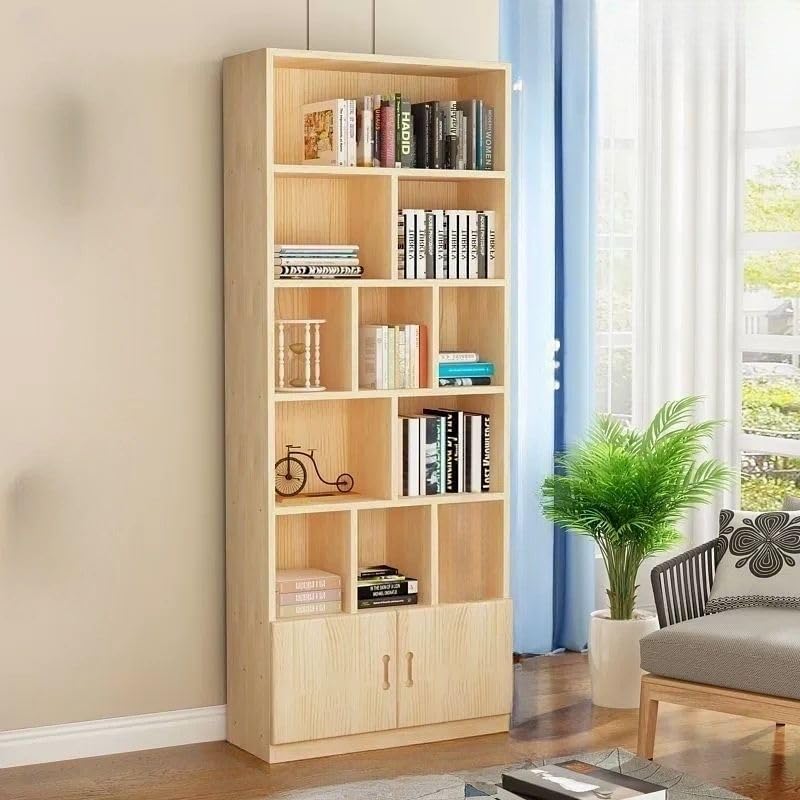 CraftThink Bookcase, Versatile Modern Natural Wood Bookshelf with Closed Back and Shelves for Compact Storage Home Office Furniture - 31.5