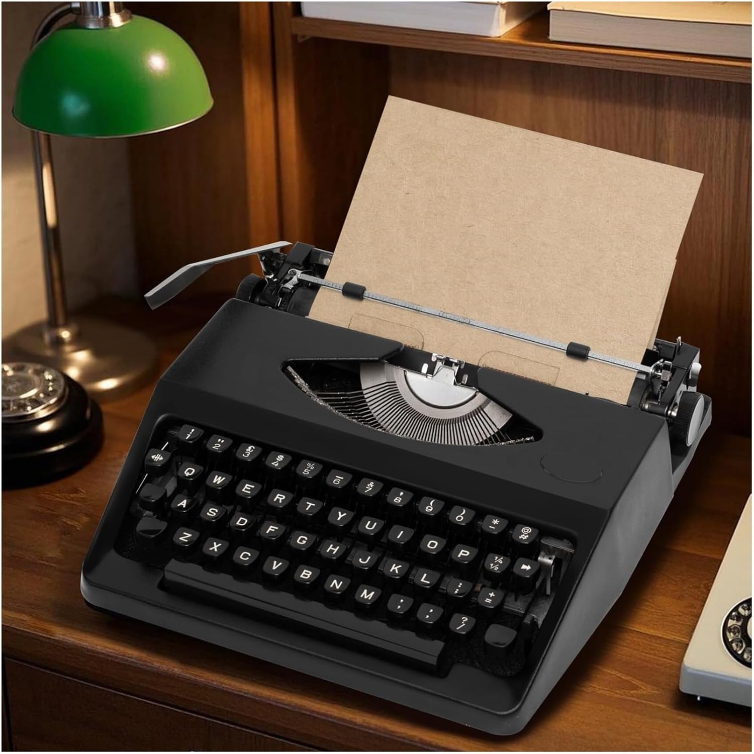 Vintage Manual Typewriter, Classic Mechanical Design, No Power Required, Perfect for Writers and Collectors, with Authentic Click Sound