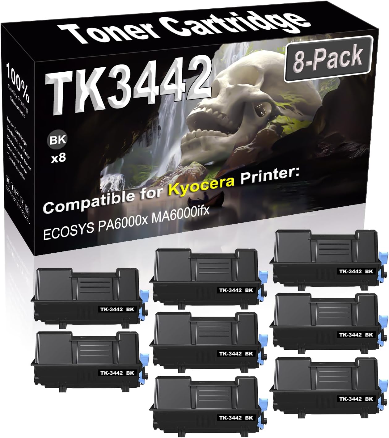 SINIYA 8-Pack (Black) Compatible ECOSYS PA6000x MA6000ifx Laser Printer Cartridge (High Capacity) Replacement for Kyocera TK3442 TK-3442 1T0C0T0US0 Printer Cartridge