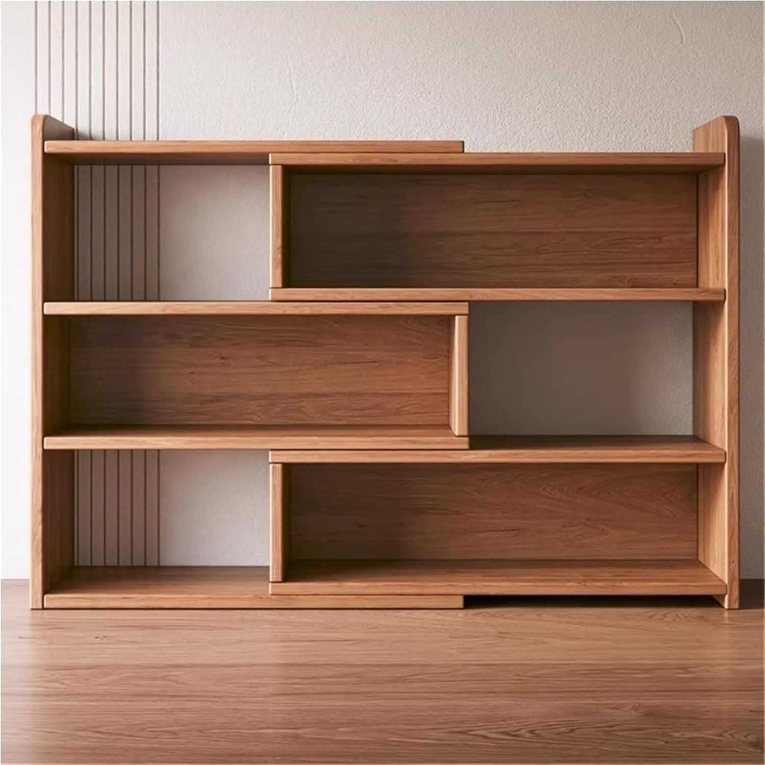 4-Tier Expandable Wooden Bookshelf Small Bookcase Storage Rack Organizer Book Shelving for Living Room Study,Living Room