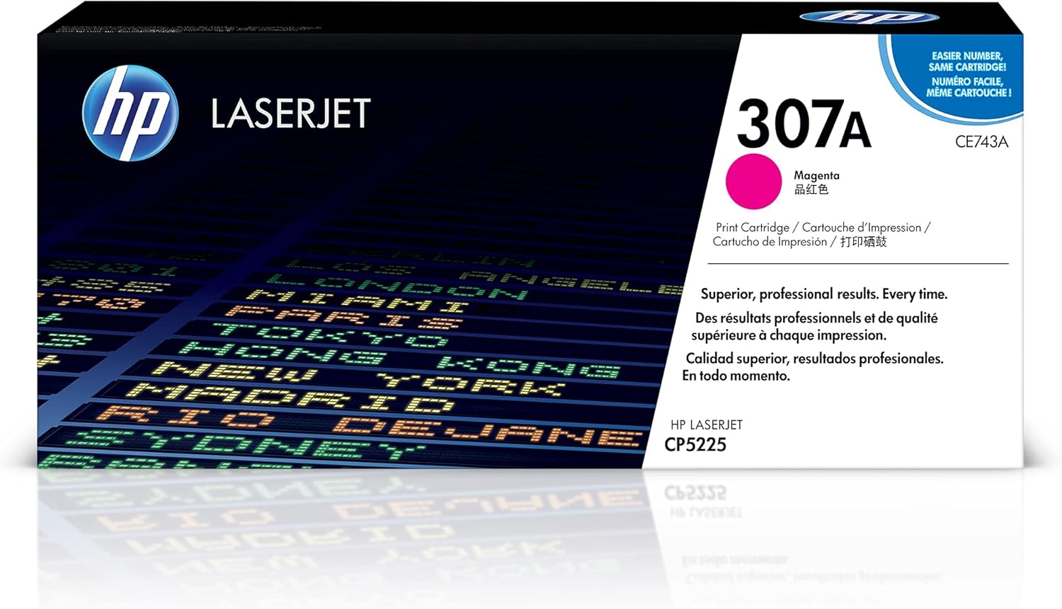 HP 307A Magenta Toner Cartridge | Works Color Laserjet Professional CP5225 Series | CE743A