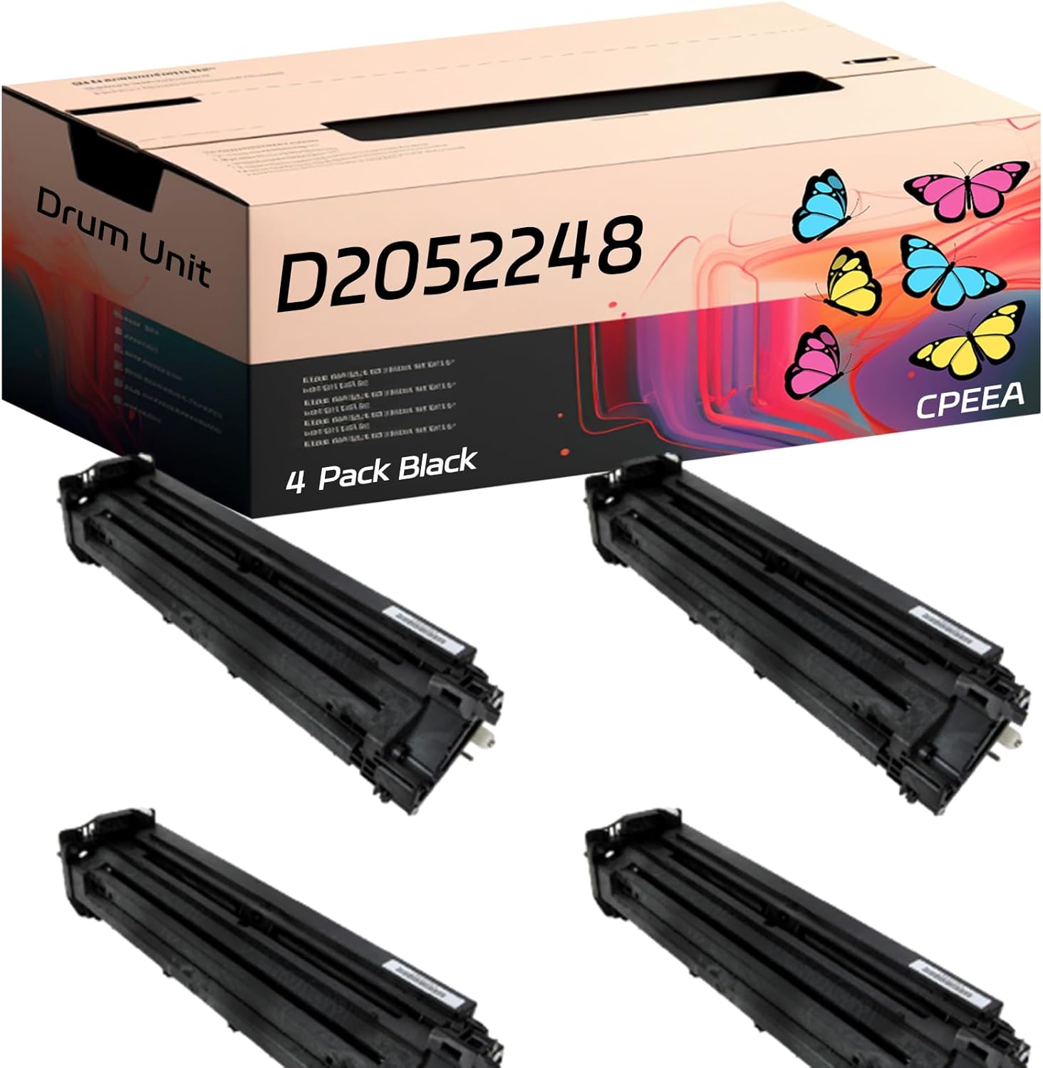 Compatible for Savin D2052248 Drum Unit Work for Savin MP 305SPF Printers, with Chip, High Yield 70000 Pages, Clear Printing (4 Pack Black)