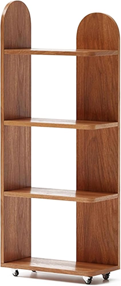 KXKJRYB 4 Tier Bookshelf Storage Shelf Wood Low Bookcase Standing Farmhouse Style Book Shelf Rack for Living Room Bedroom