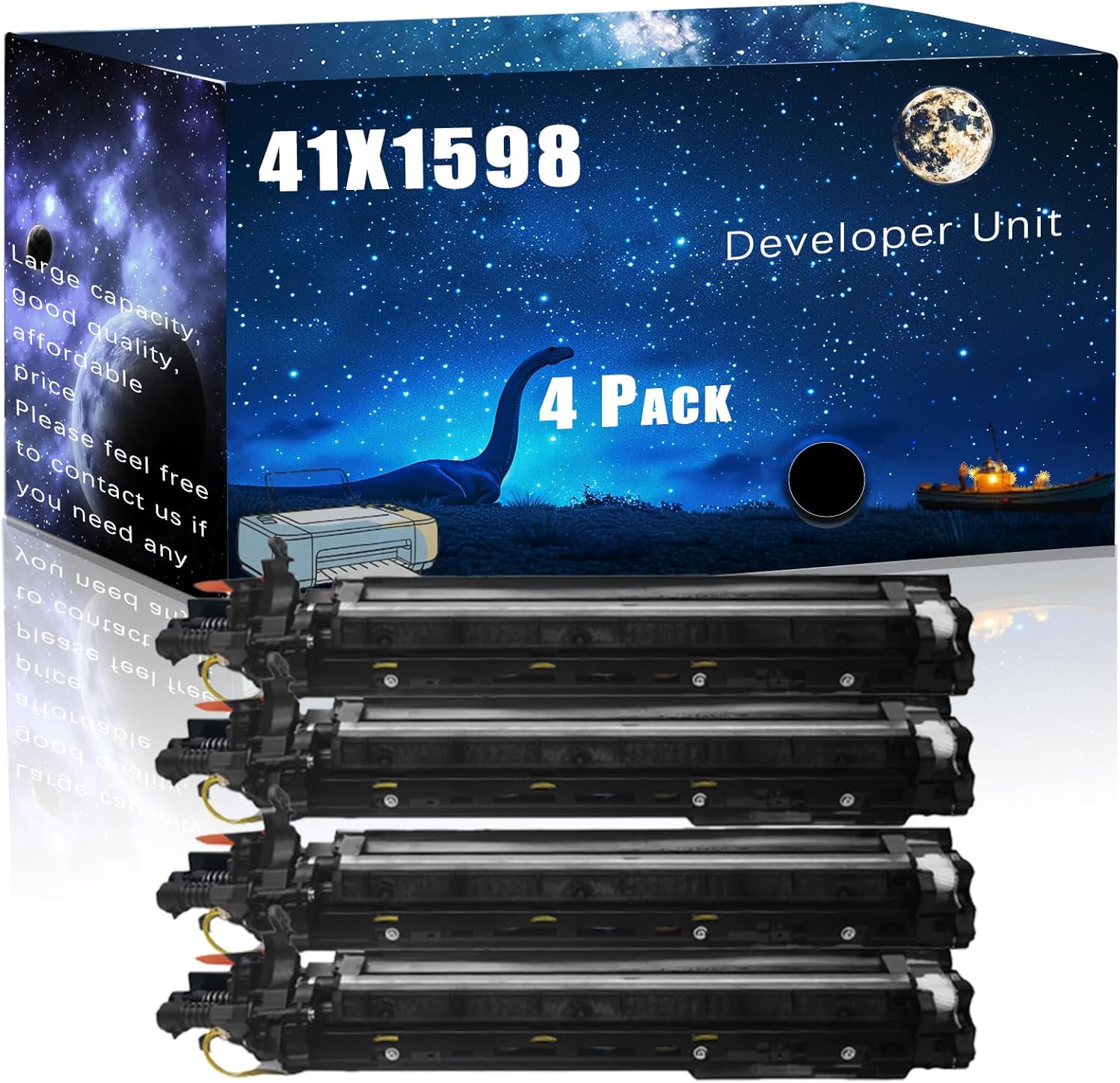 41X1598 Compatible Developer Unit Replacement for Lexmark High Yield Compatible CS921de CS923de CX920de CX921de CX922de CX923dte Printers, Meet Printing Needs (4 Pack Black)