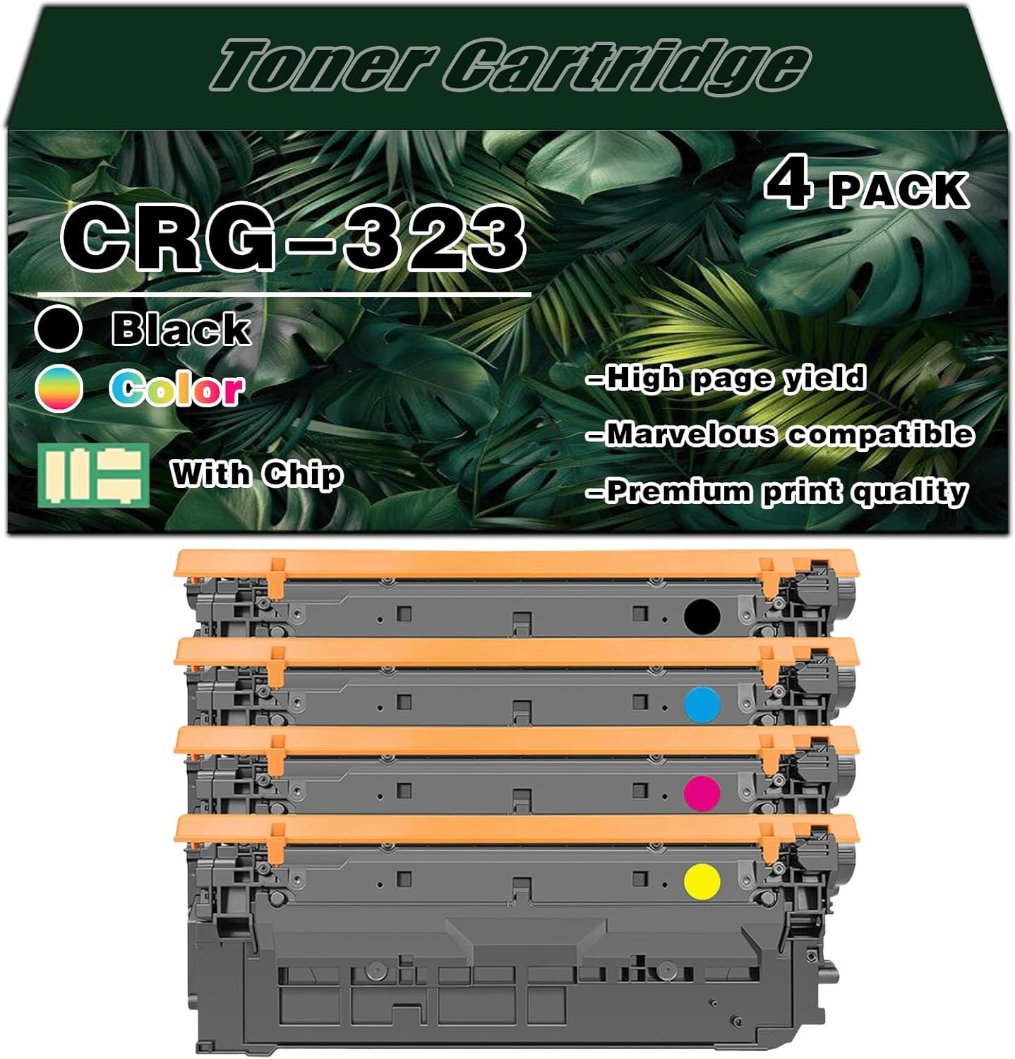 YHNNH CRG323 CRG-323 Toner Cartridges Compatible for Canon CRG323 CRG-323 Toner Cartridge Work for Canon LBP7750CDN LBP7700CDN Printers,Combination Pack