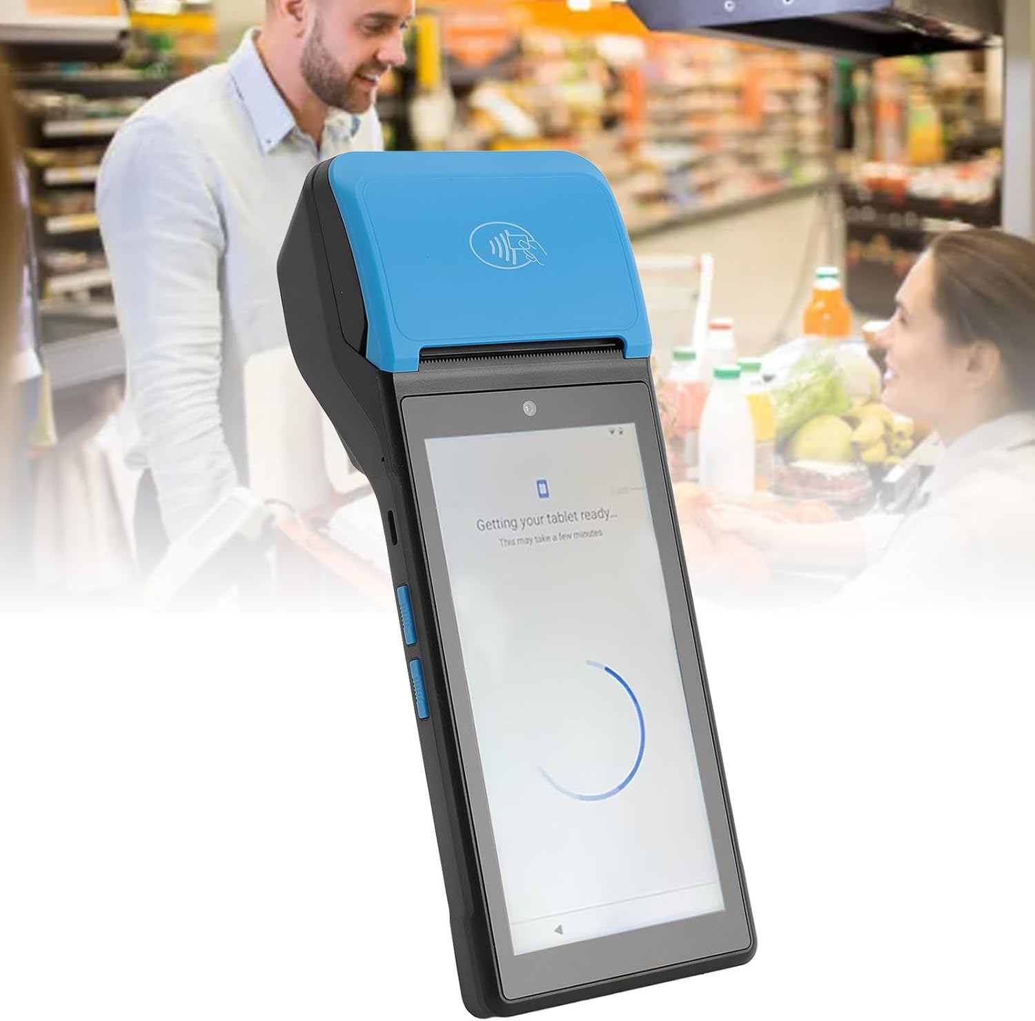 LICAEVEY Handheld POS PDA Receipt Printer, 1080P 58mm Thermal POS Receipt Printer with 5.5 Inch Touchscreen & 12.0 OS, Support 3/4/5G,NFC.2GB RAM 16GB ROM (Eurasian Version (FDD: