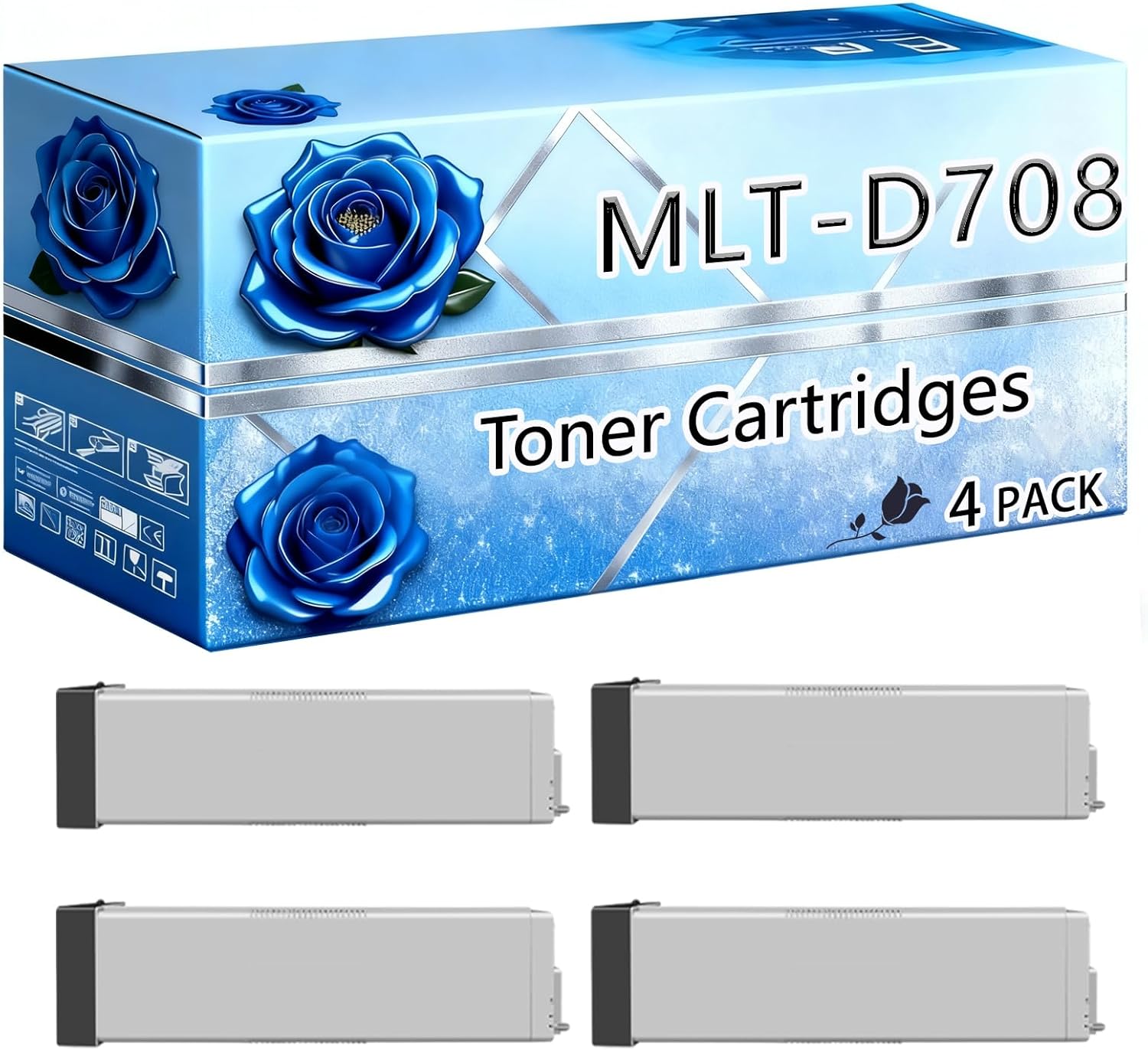 BIVOL Compatible Toner Cartridges Replacement for Samsung MLT-D708L High Yield 45000 Pages MultiXpress K4250LX K4300LX K4350LX Printers (4 Pack Black)