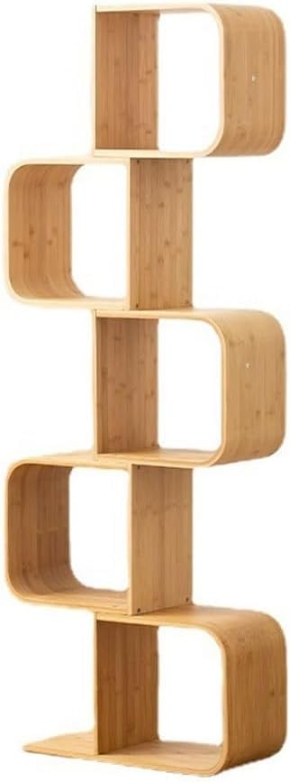 Book Shelf Bookcase Storage Display Bookshelf Creative Bookshelf Large-capacity Multi-layer Bookcase Bamboo Simple Storage Rack Office Green Plant Flower Rack for CDs/Movies/Books/Display Shelves