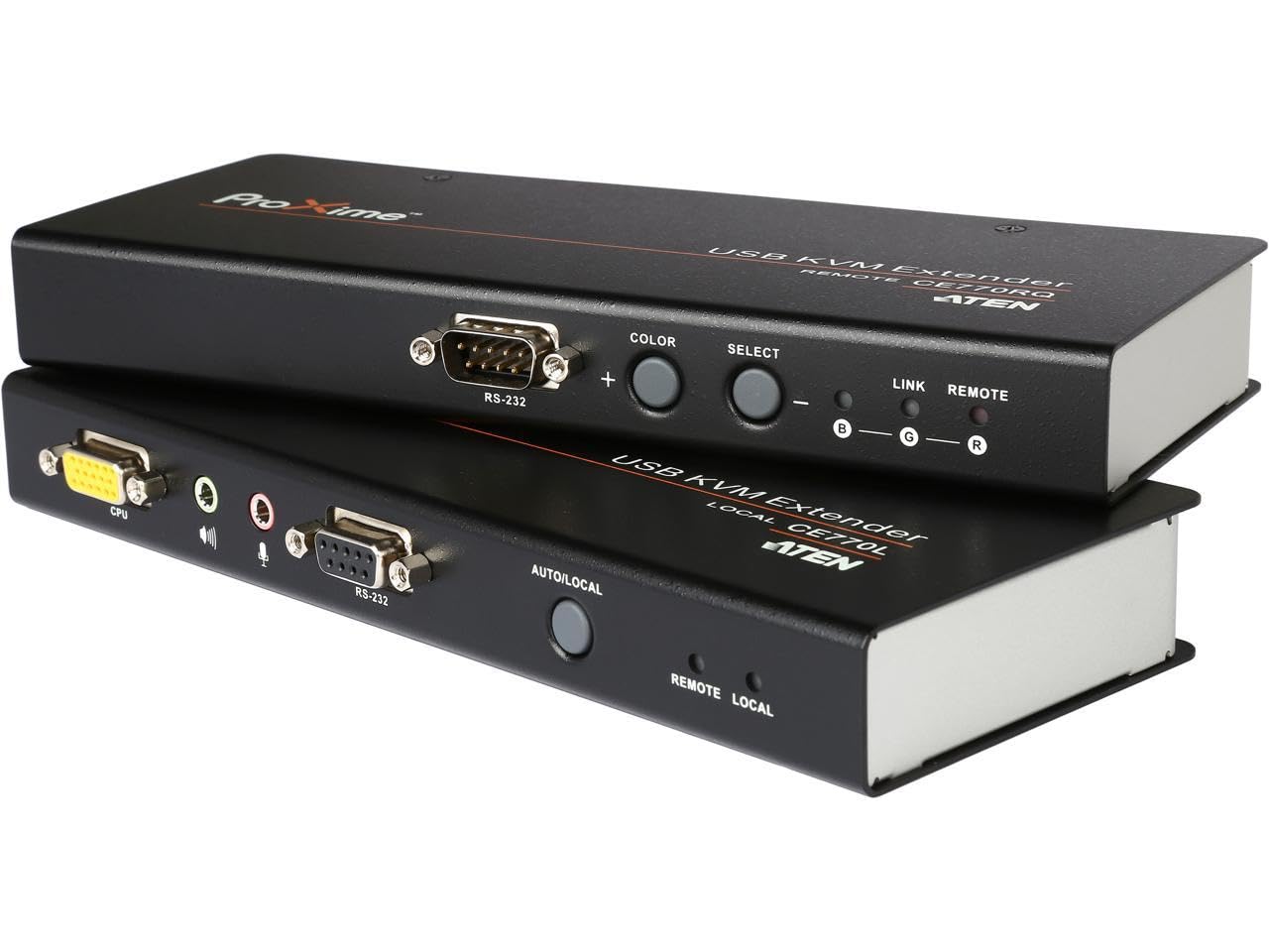 ATEN Proxime CE770 KVM Console/Extender-TAA Compliant - 1 Computer(s) - 1 Local User(s) - 1 Remote User(s) - 984.25 ft Range - WUXGA - 1920 x 1200 Maximum Video Resolution - 2 x Network (RJ-45) - 4 x