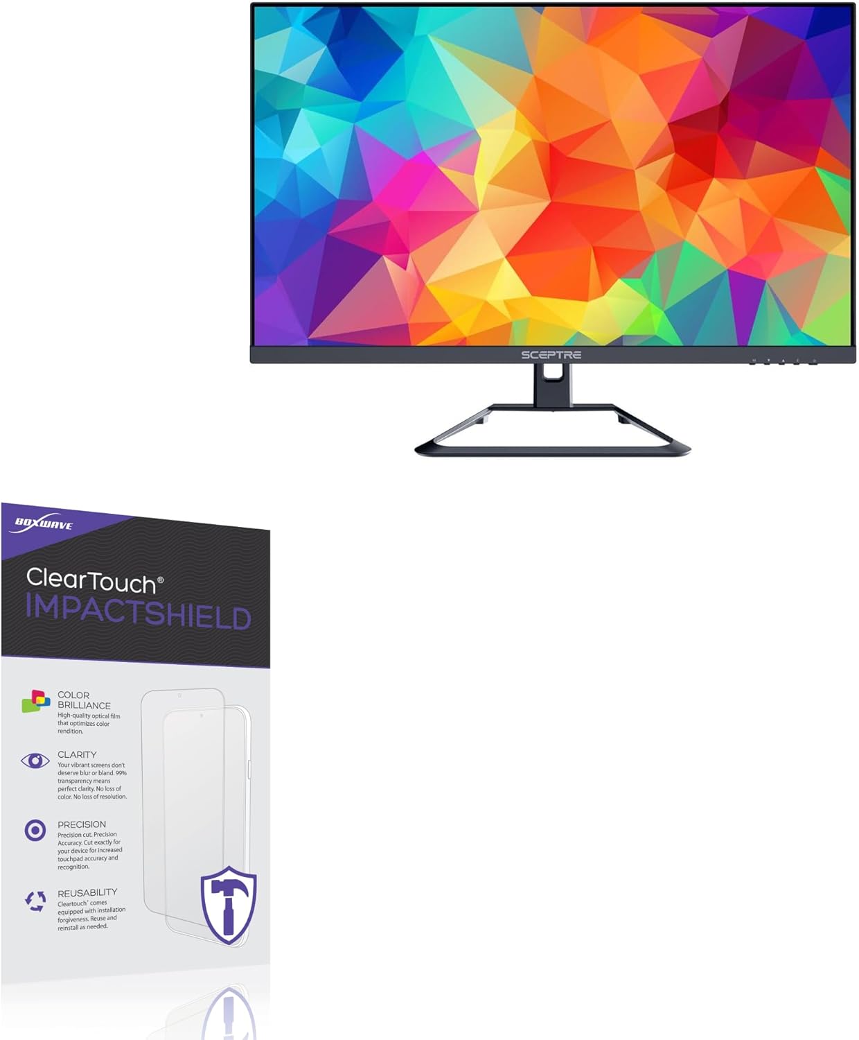 BoxWave Screen Protector Compatible with Sceptre U275W-UPT1 (27 in) - ClearTouch ImpactShield (2-Pack), Impenetrable Screen Protector Flexible Film