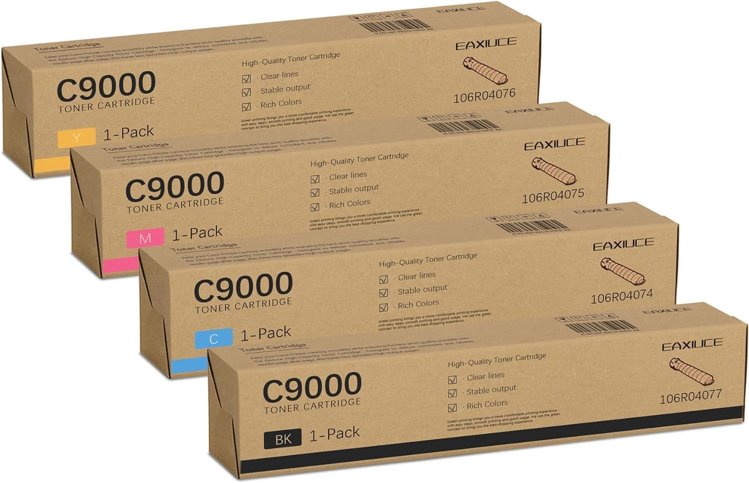 LOVPAIN VersaLink C9000 High Capacity Toner Cartridges (4Pack, 1BK/1C/1M/1Y) - 106R04077 106R04074 106R04075 106R04076 Toner Cartridge Replacement for Xerox VersaLink C9000 Printer