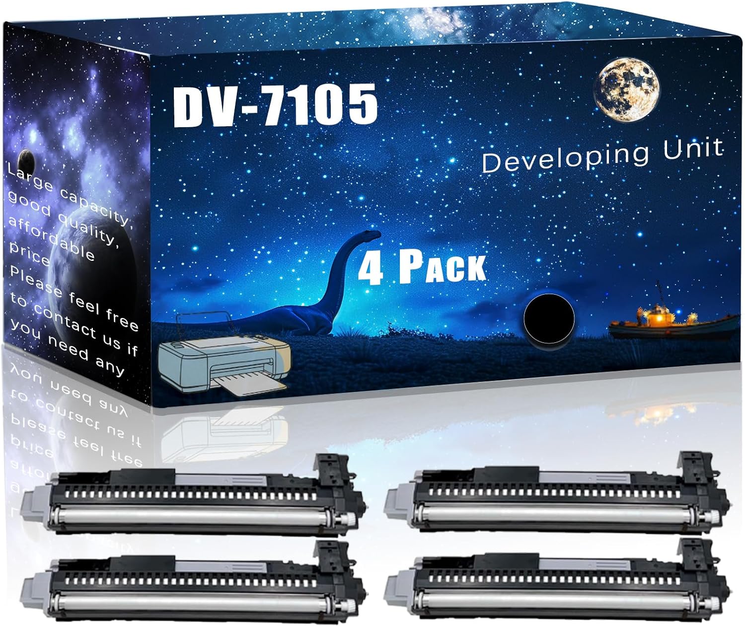 MUCQL DV-7105 Compatible Developing Unit Replacement for Kyocera High Yield Compatible TASKalfa 3010i 3011i 3510i 3511i Printers, Meet Printing Needs (4 Pack Black)