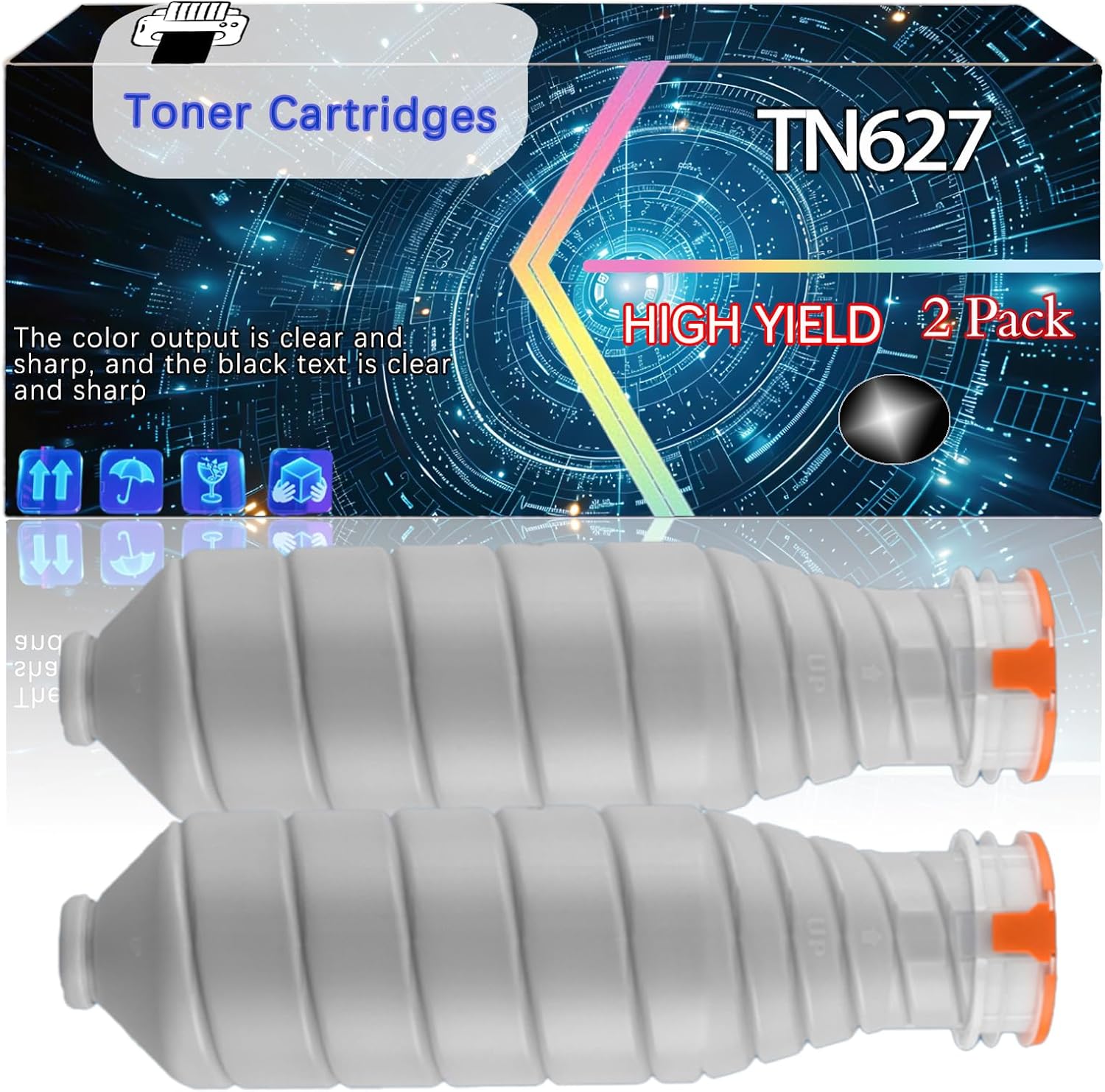 CEECN TN627 Compatible for Konica Minolta AccurioPress C12000 AccurioPress C14000 Printers, Replacement Toner Cartridges High Yield Printer Accessories (2 Pack Black)