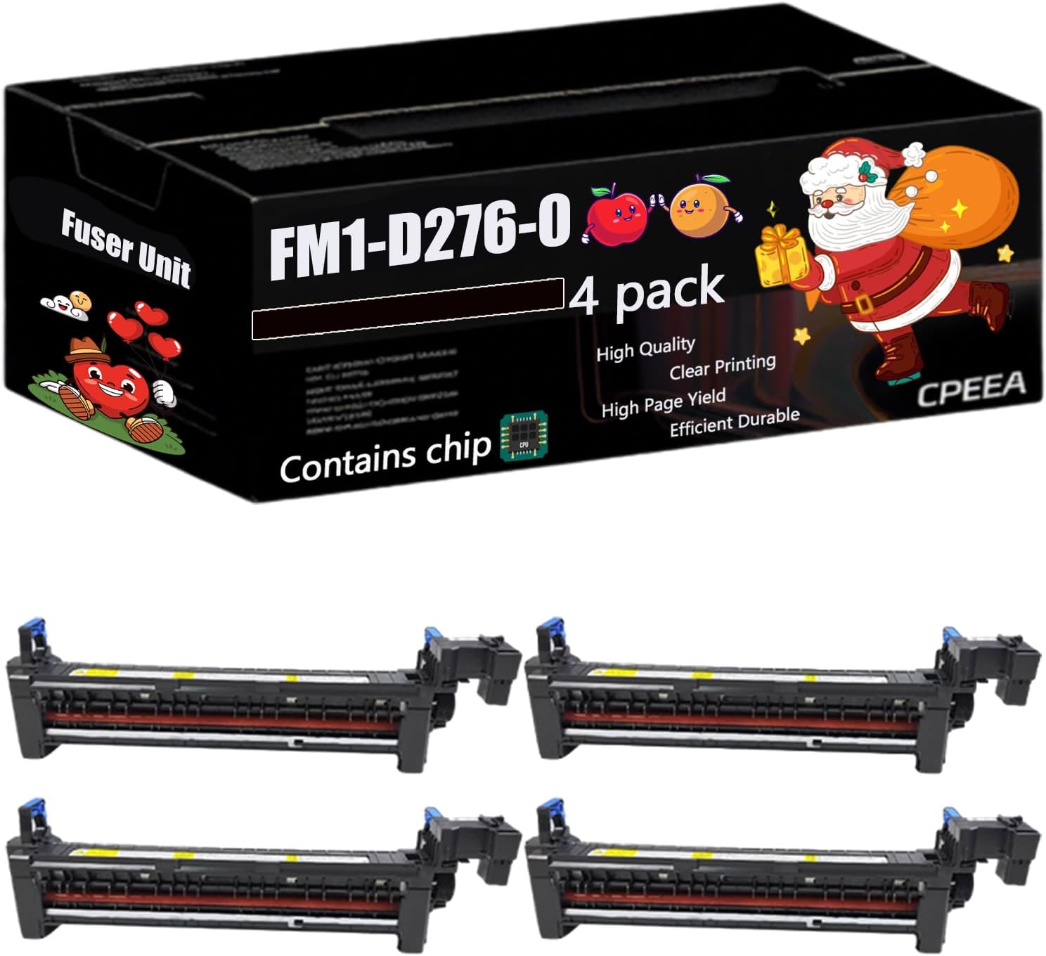 Compatible for Canon FM1-D276-010 Fuser Unit Work for Canon IR C3320 C3325 C3330 C3520 C3525 C3530 Printers, with Chip, High Yield 250000 Pages, Clear Printing (4 Pack Black)