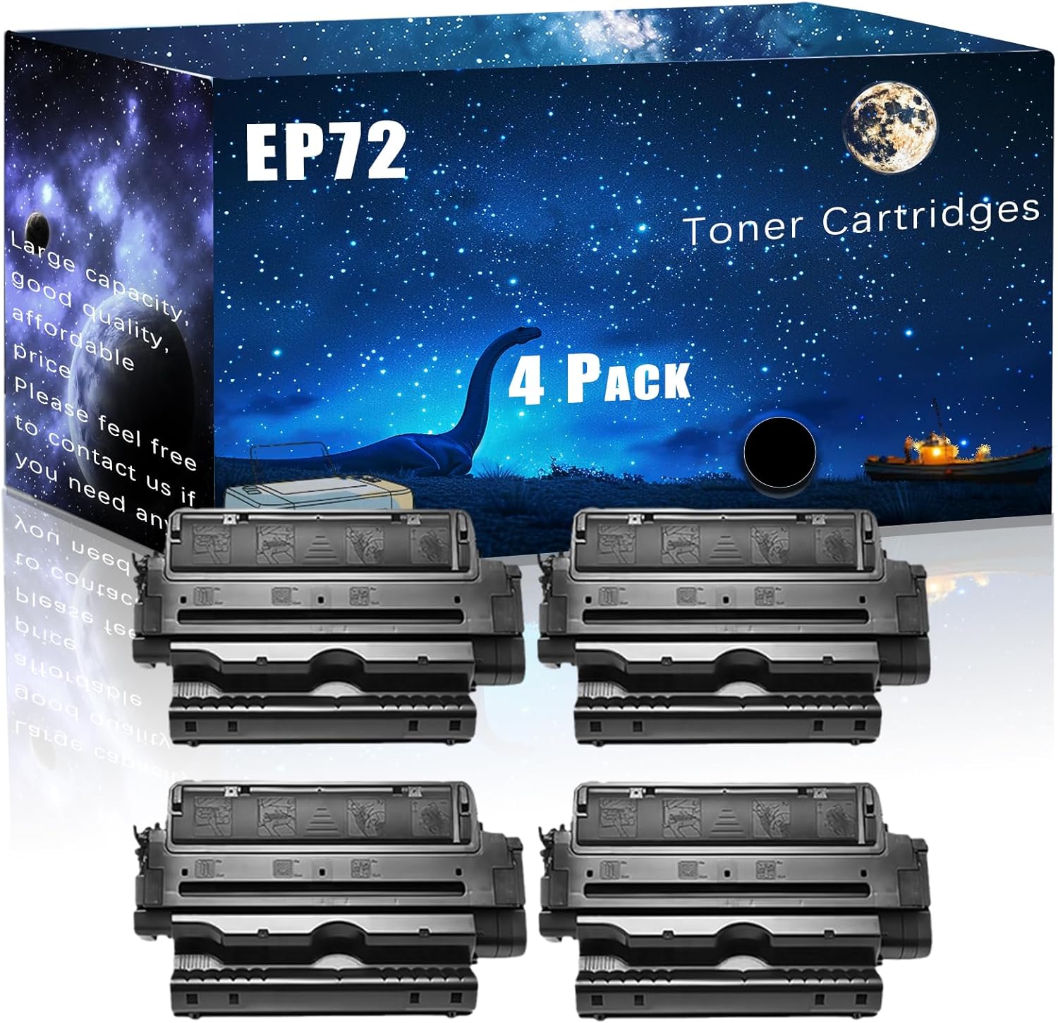 EP72 Compatible Toner Cartridges Replacement for Canon High Yield Compatible imageCLASS 4000 ImageRunner 3250 Printers, Meet Printing Needs (4 Pack Black)