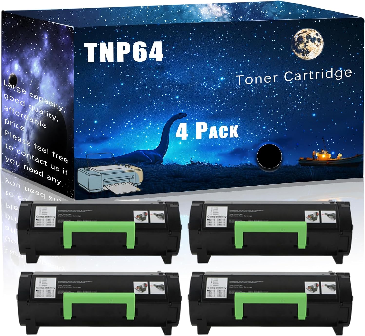 MUCQL TNP64 Compatible Toner Cartridge Replacement for Konica Minolta High Yield Compatible bizhub 4052 Printers, Meet Printing Needs (4 Pack Black)