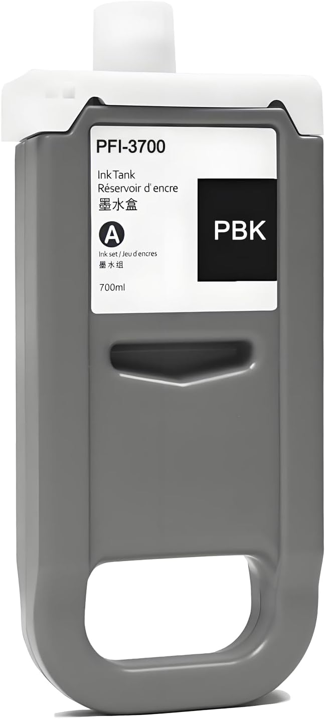 KSUMEI PFI-3700 Ink Cartridge 700ml Photo Black Pigment PFI3700 Inks Tank Compatible with Canon imagePROGRAF PRO-2600 GP-2600S PRO-4600 GP-4600S PRO-6600 GP-6600S 1-Pack