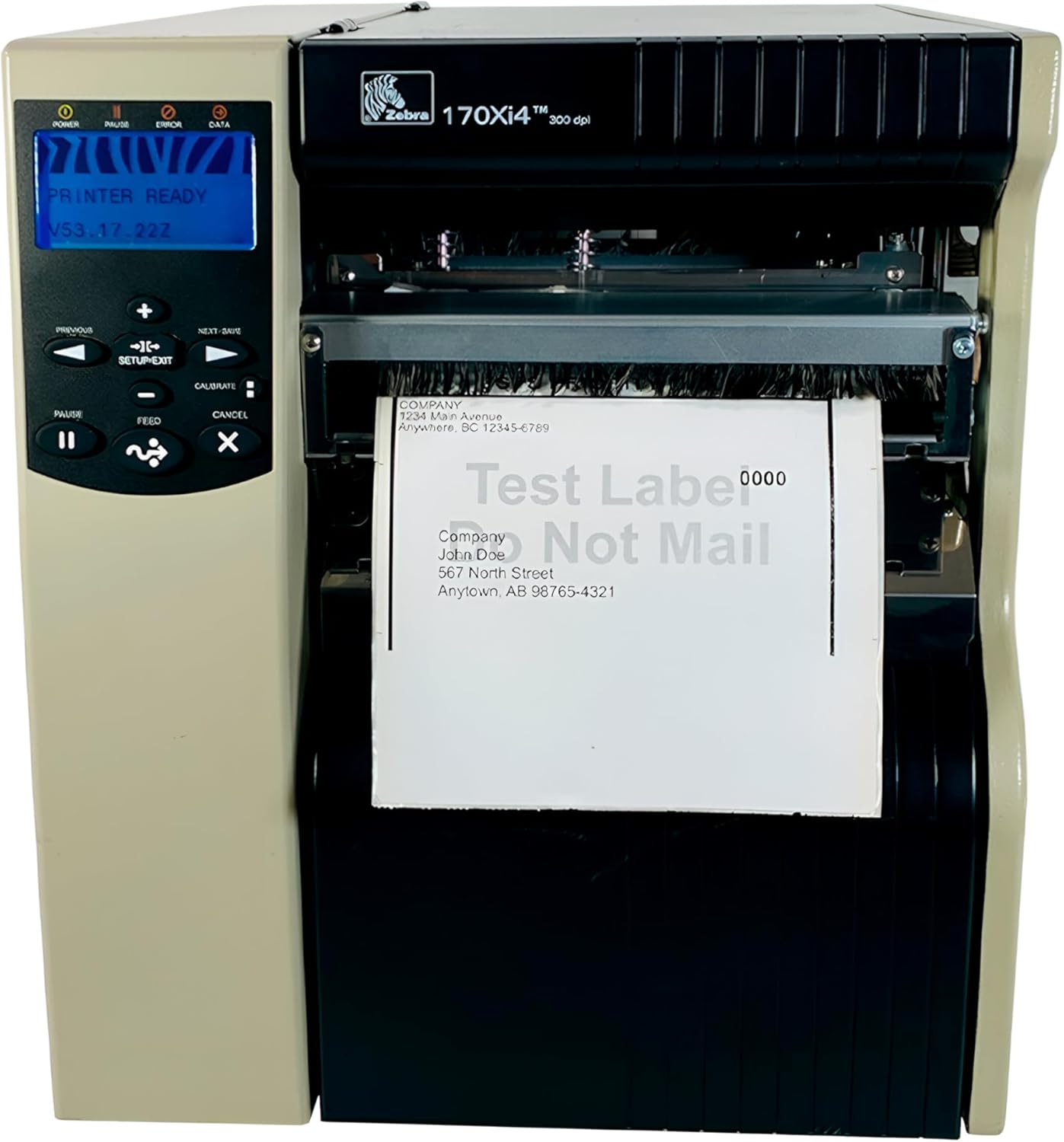 Zebra 170Xi4 Wide Thermal Transfer Label Printer 300 dpi Cutter LAN USB Serial 170-801-00100, Bundle with Power Cord (Renewed)