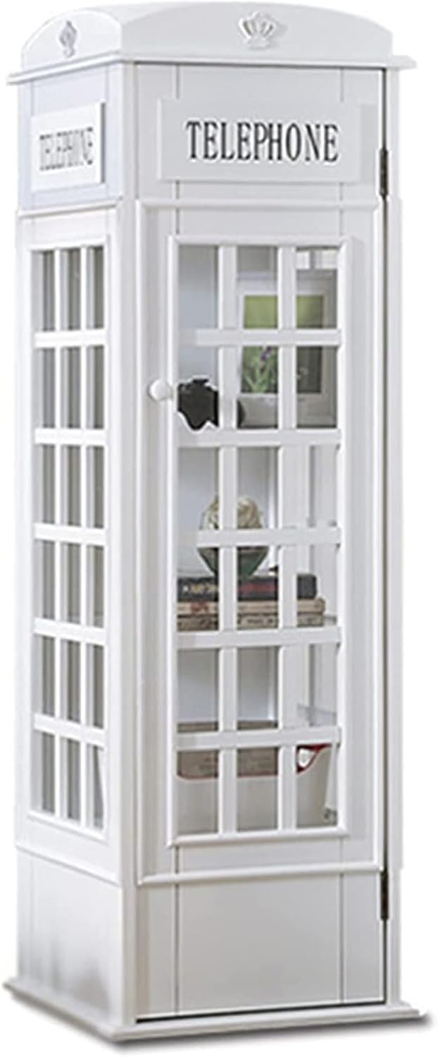 5-tier Wood Bookshelf Telephone Booth Shape,cute Floor Standing Bookcase Storage Rack For Kids&adults,wood London Telephone Booth Storage Shelf cube,decorative Bookshelf Organizer Display Cabinet