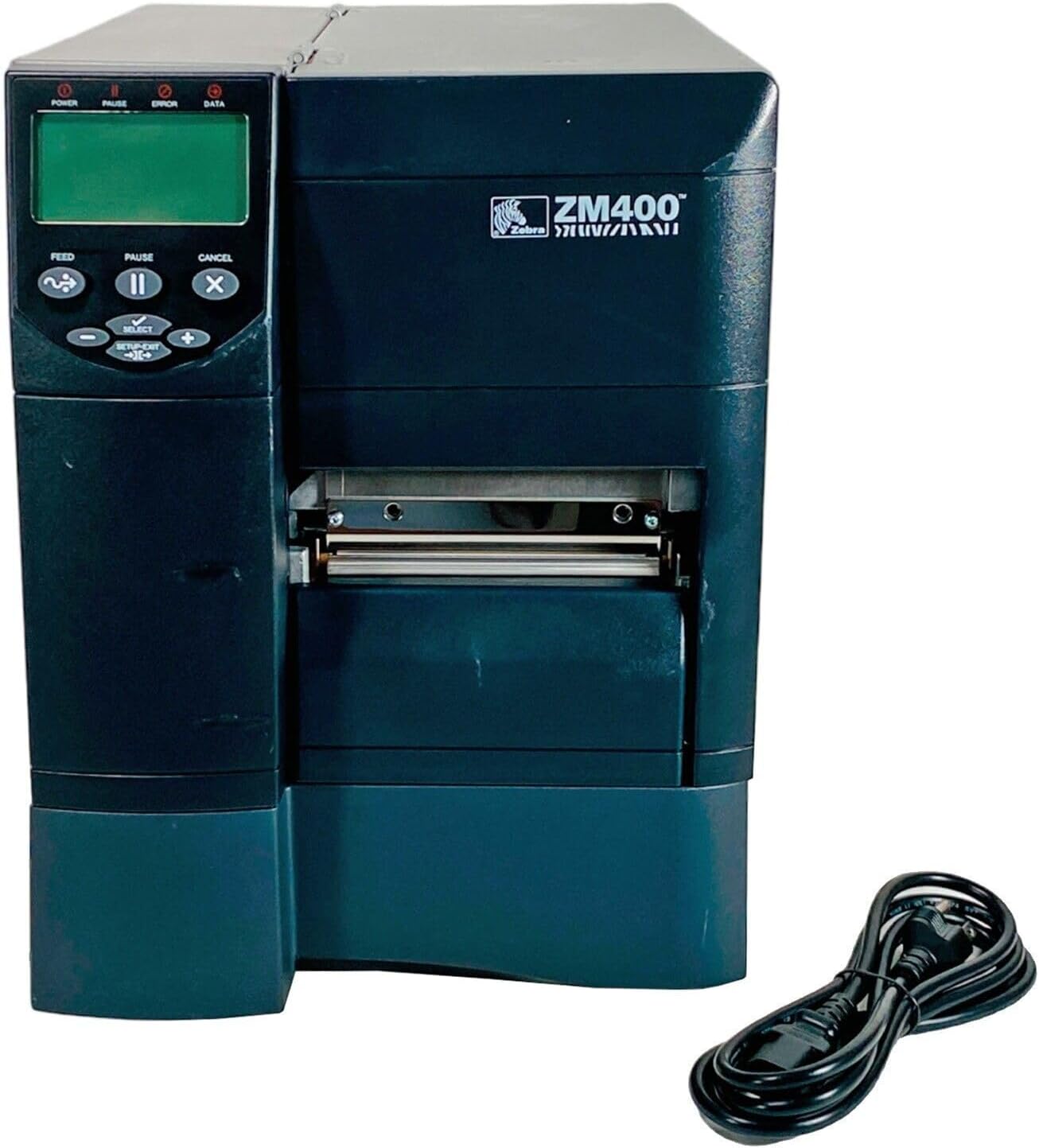 Zebra ZM400 Thermal Transfer Label Barcode Printer Ethernet USB Serial Parallel ZM400-2011-0100T, Bundle with Power Cable (Renewed)