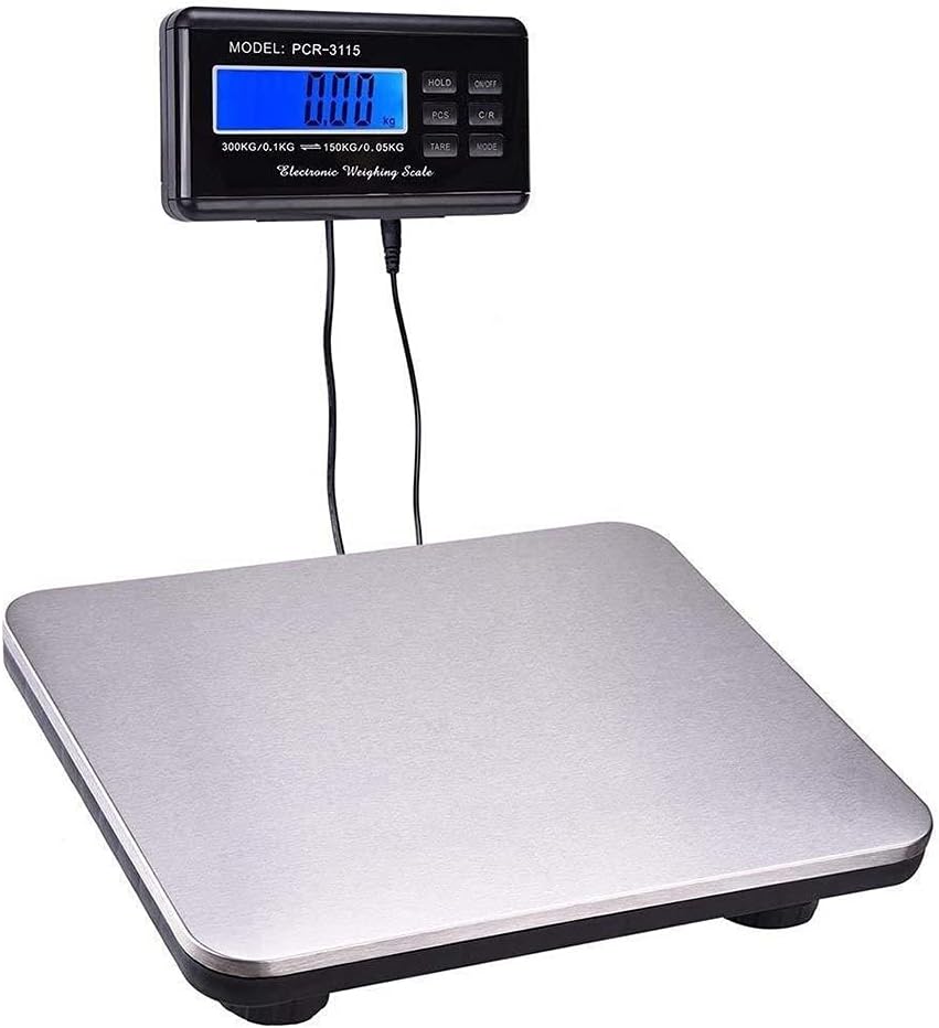 KOMFGT Postal Scales for Shipping Packages Shipping Scale 300Kg Digital Postal Scale Heavy Duty Portable Platform LCD Industrial Floor Scale Pet Weighing