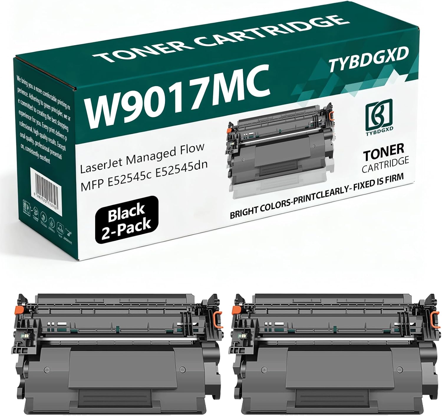 TYBDGXD W9017MC High Yield Black 22,500 Pages Toner Cartridge Compatible for HP Compatible Replacement for HP LaserJet Managed Flow MFP E52545c E52545dn Printers,2-Pack