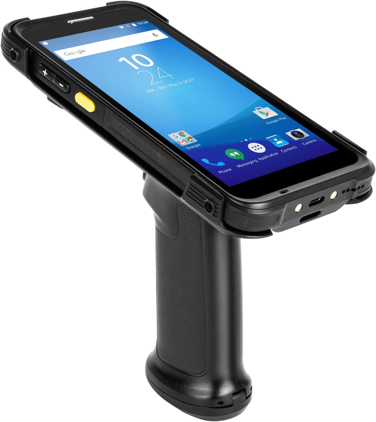 Posunitech Android 13 Barcode Scanner TA07 with Pistol Grip Rugged Data Terminal PDA with Case Handheld Mobile Computer with 1D/2D Zebra-SE4710 Reader Wi-Fi 6 Bluetooth 4G NFC for Warehouse, Retail