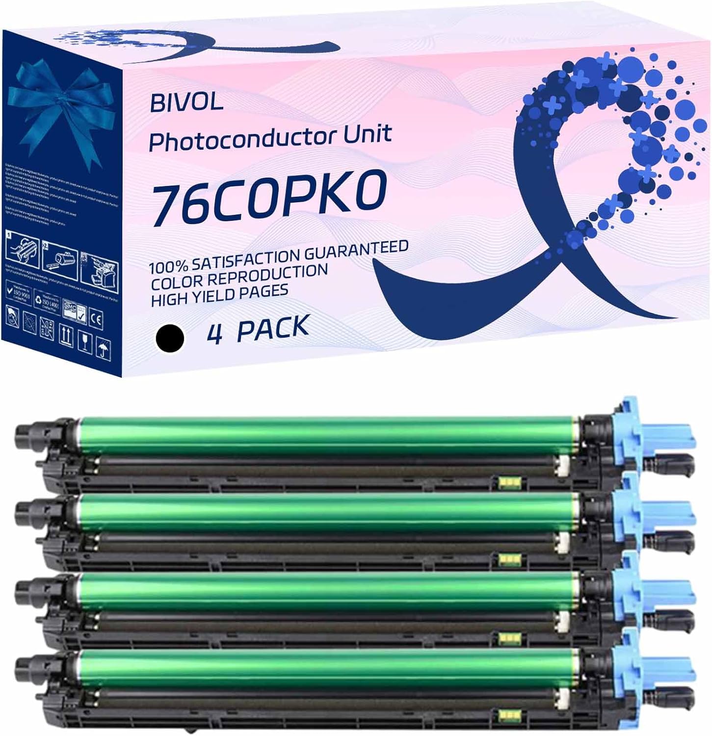 76C0PK0 Photoconductor Unit Compatible for Lexmark CS921de CS923de CX921de CX922de CX923dte CX923dxe Printers, High Yield 90000 Pages (4 Pack Black)