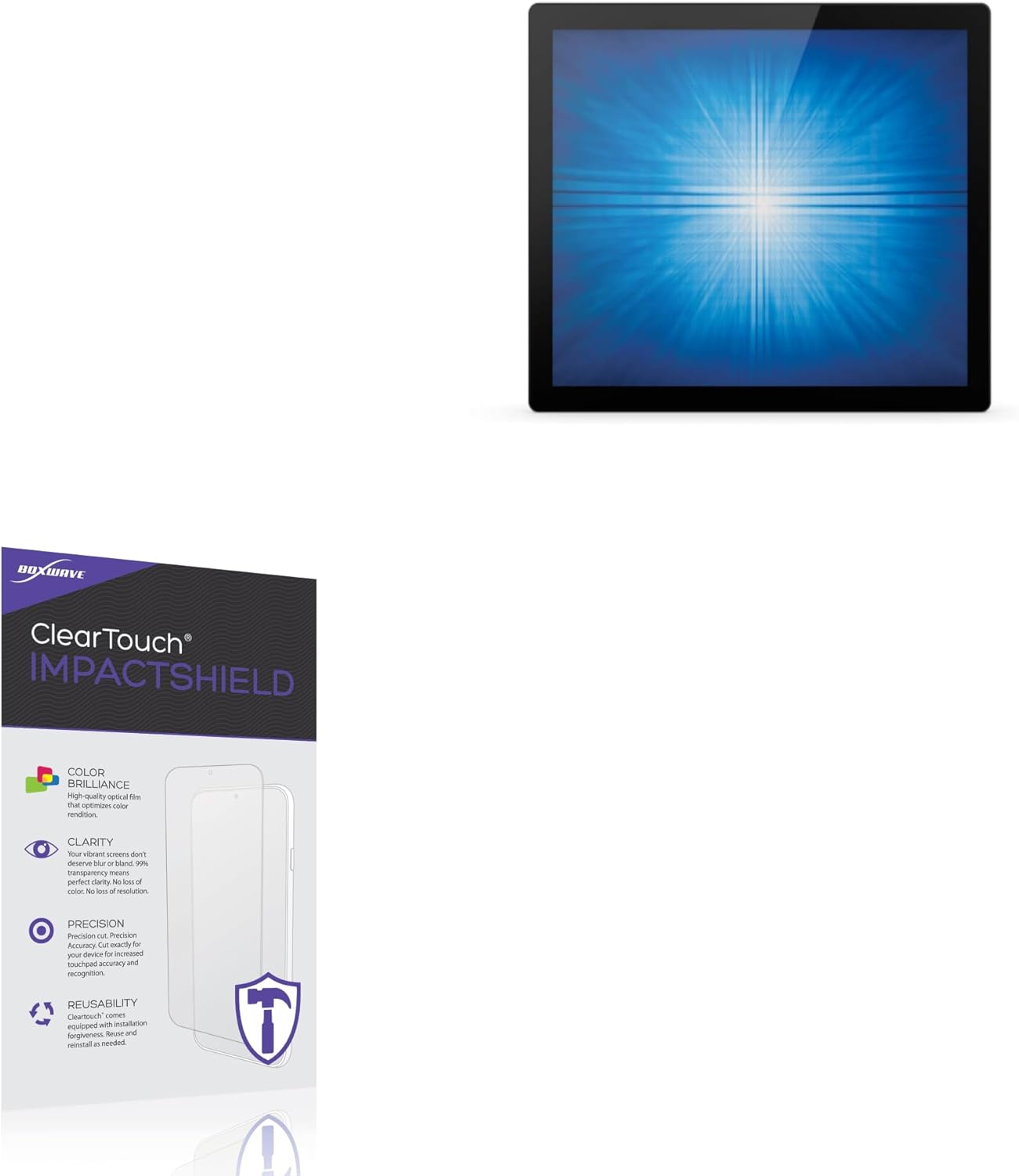 BoxWave Screen Protector Compatible With Elo 1990L - ClearTouch ImpactShield (2-Pack), Impenetrable Screen Protector Flexible Film