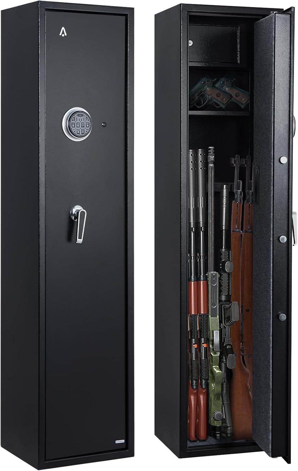 Gun Safe for Rifles and Pistols, Steel Lockable Gun Cabinet for Home or Office, 6–7 Gun Capacity with Digital Keypad Combination, All-Metal Construction and Secure Wall or Floor Mounting System