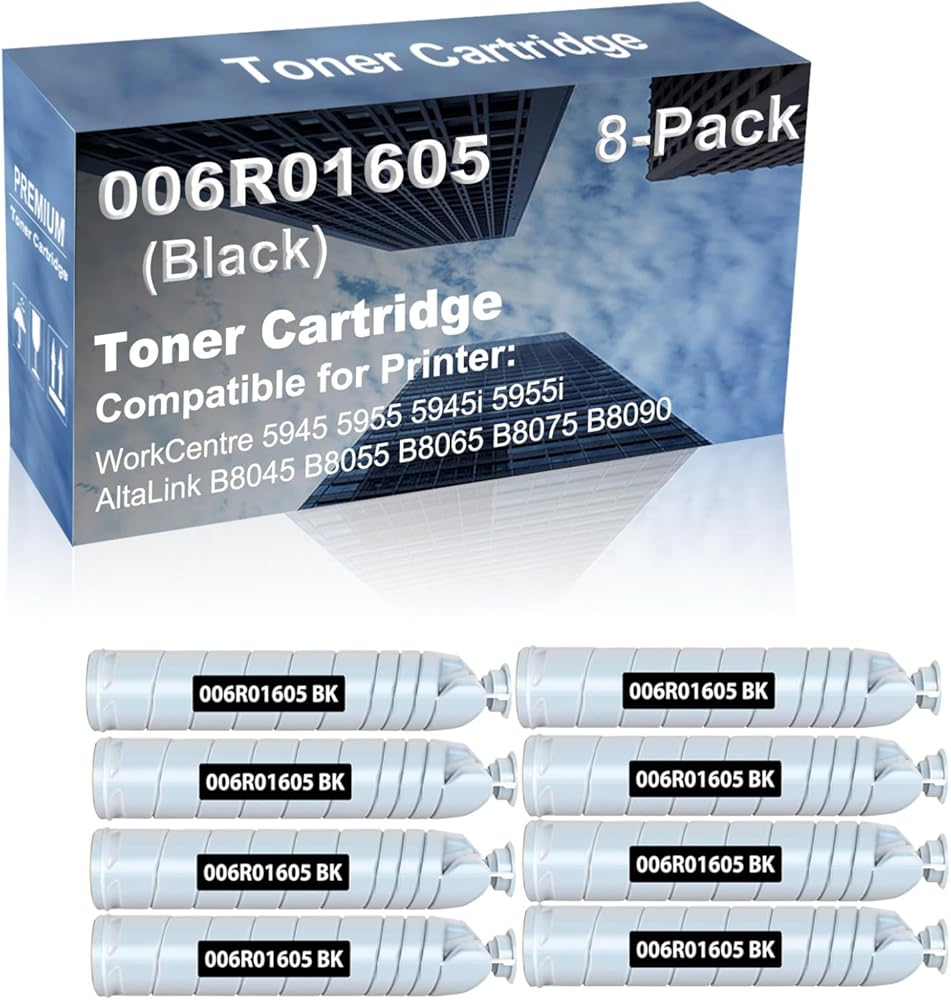 8-Pack Compatible High Yield WorkCentre 5945 5955 5945i 5955i, AltaLink B8045 B8055 B8065 B8075 B8090 Printer Cartridge Replacement for 006R01605 013R00675 Toner Cartridge (Black)