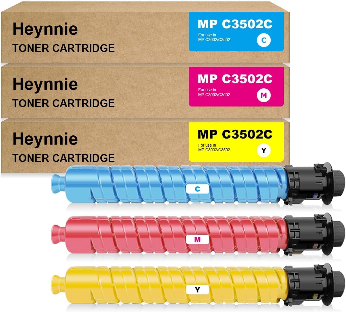 Heynnie Remanufactured MP C3502C/DSC1230 Toner Cartridge Replacement for Ricoh Aficio MP C3002 MP C3502 Lanier MP C3002 C3502 Savin MP C3002 C3502 Printer (3-Pack)