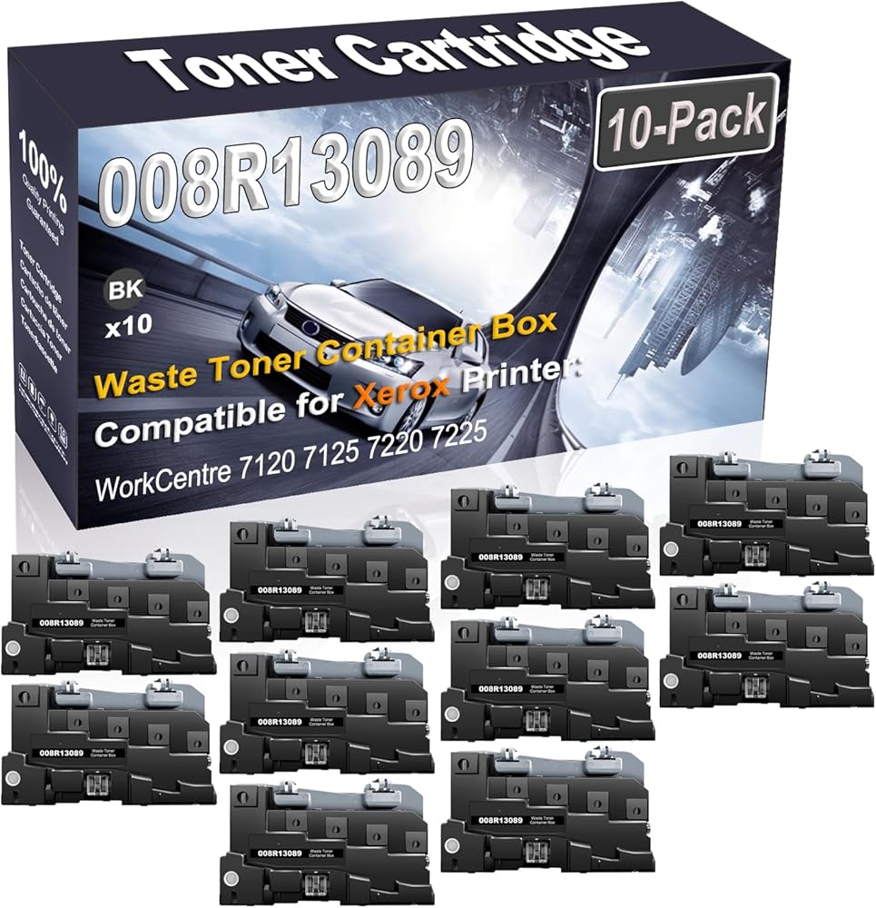 10-Pack (Black) Compatible High Yield 008R13089 CWAA0777 Waste Toner Container Box use for WorkCentre 7120 7125 7220 7225 Printer