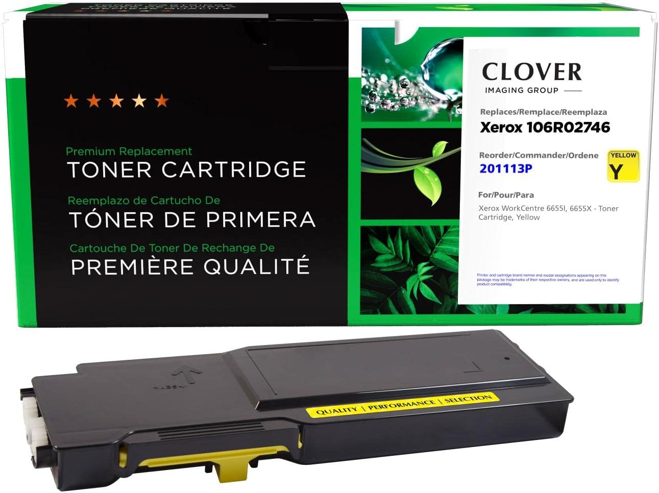 Clover Remanufactured Toner Cartridge Replacement for Xerox 106R02746 | Yellow