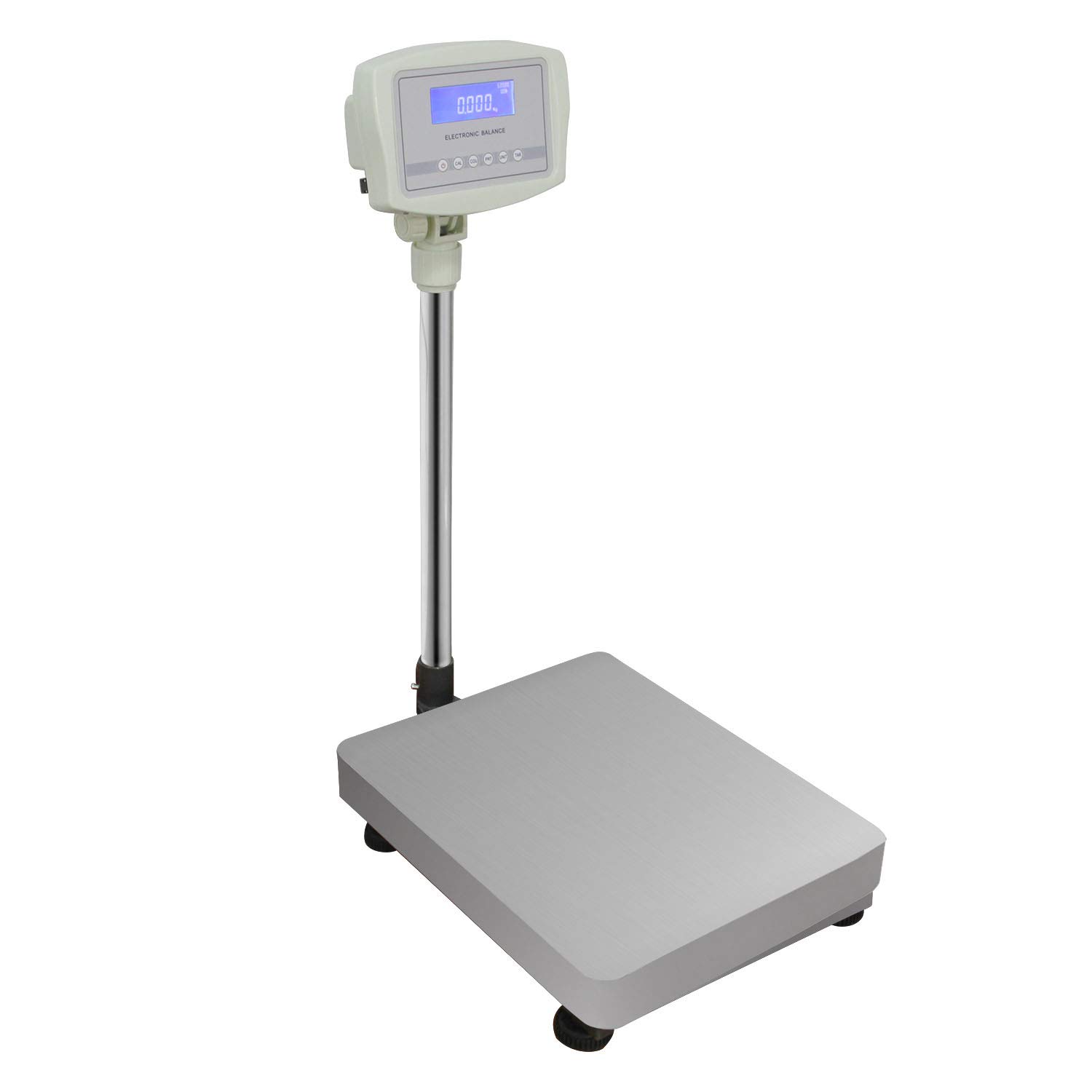 BAOSHISHAN 50kg/1g Digital Scale Floor Platform Scale 110LB Heavy Duty g/kg/ct/lb/oz/ozt Unit Conversion LCD Display for Warehouse Shipping Postal with RS232 Interface