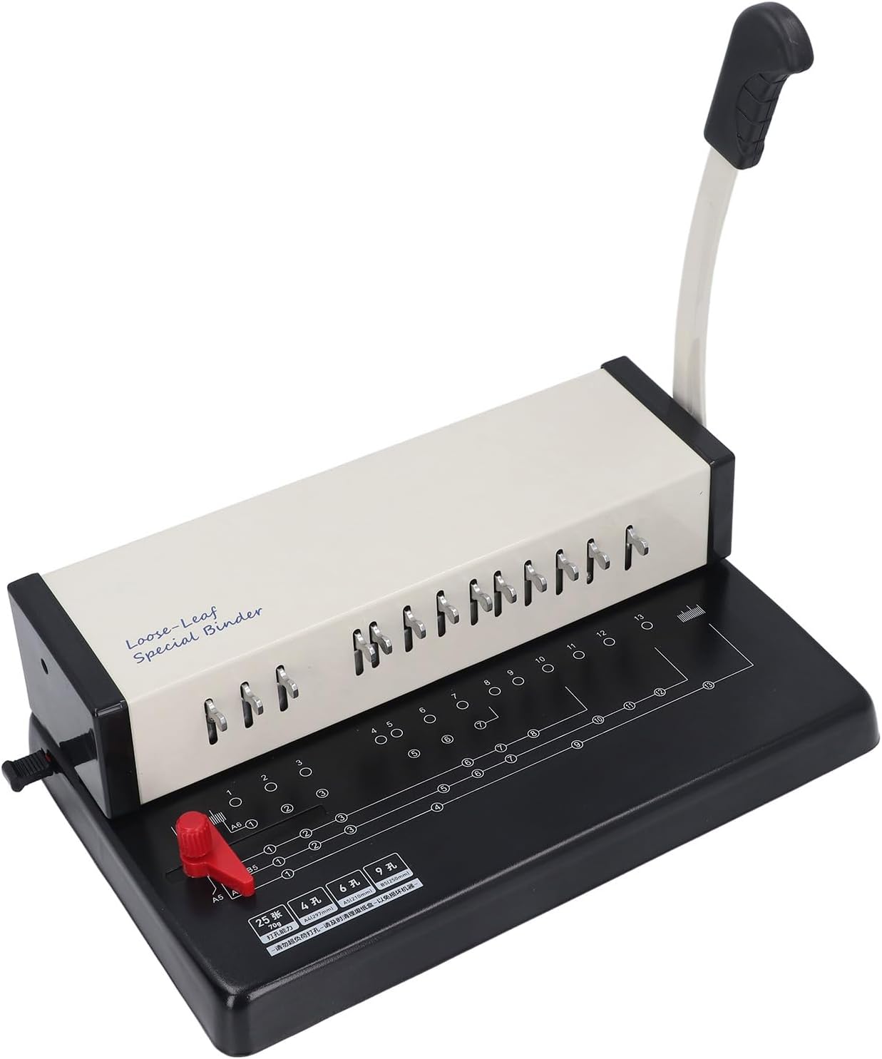 Yinhing Binding Machine, Binding Machine Spiral Coil with Humanized Handle A4 13 Round Holes Manual Comb 0.22in Round Hole for Booklet