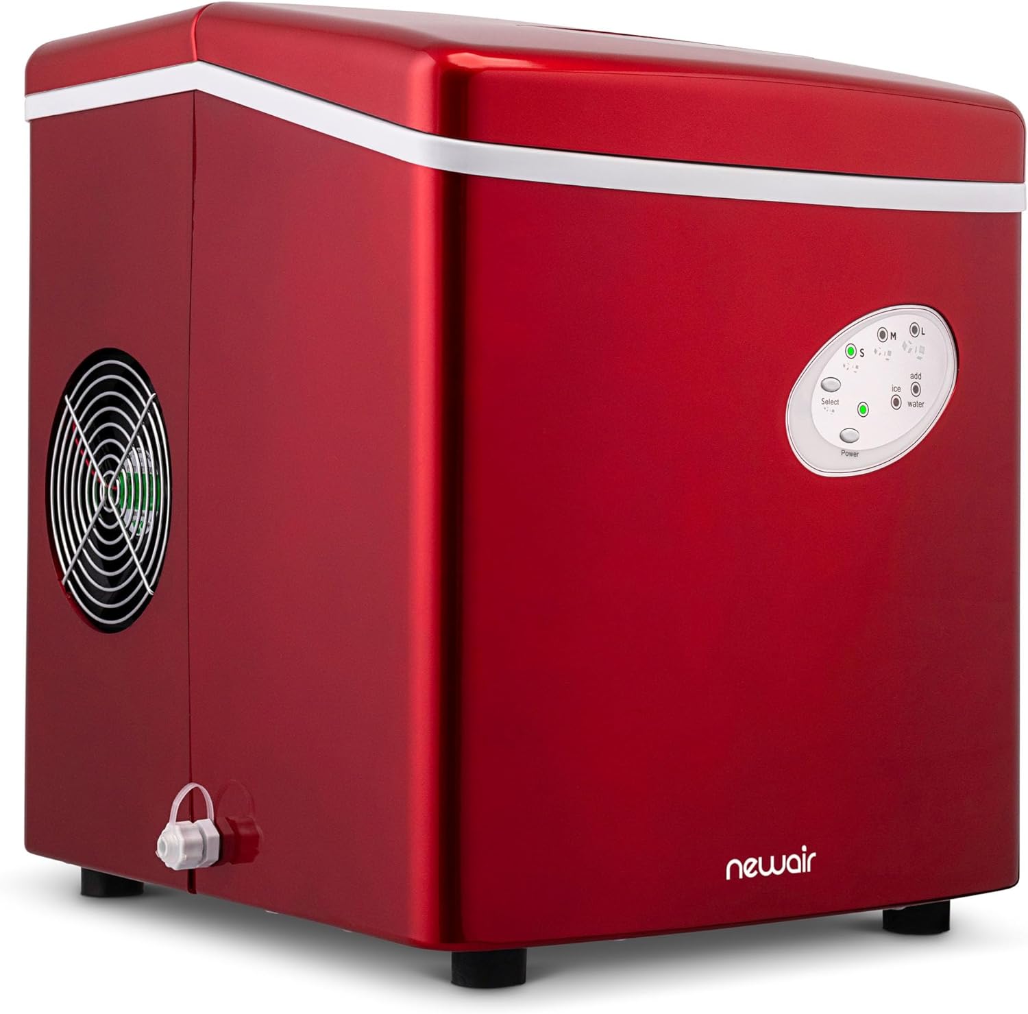 Newair Bullet Ice Machine - 28 lbs/Day Countertop Ice Maker, BPA Free, Portable Ice Maker Machine, 3 Size Ice Cube Maker, Ideal for Home Office, Kitchen or Bar | Red