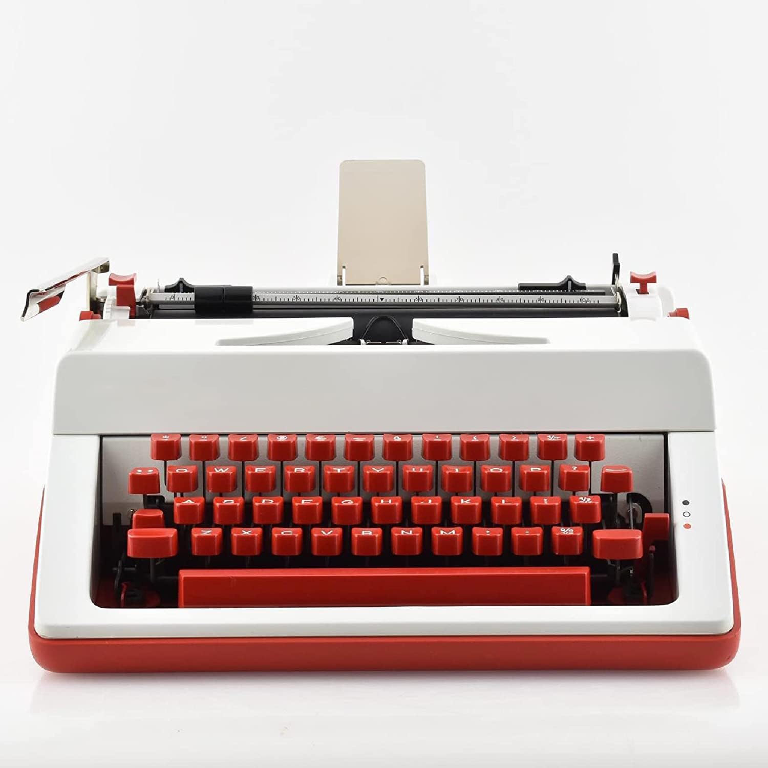PRABOS Red Vintage Typewriter for a Nostalgic Flow - Manual Typewriter Portable Model for Remote Writing Locations - Sleek & Durable Type Writer Classic Word Processor - Typewriters for Writers