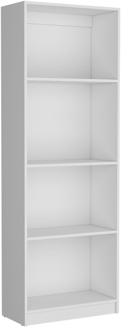 Tuhome Home Bookcase with Four Open Shelves for Books, Decorative Displays and Collectibles Offering Modern Symmetrical Design, Spacious Vertical Storage and Durable Engineered Wood Constructio