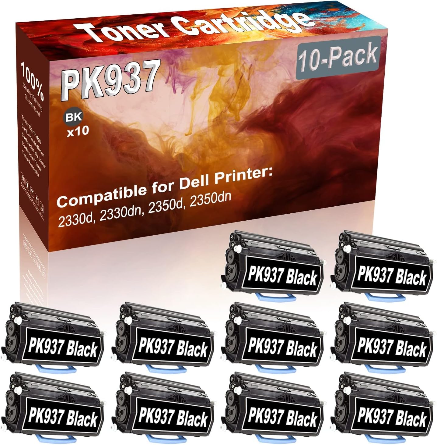 10-Pack (Black) Compatible High Yield PK937 (330-2666) Printer Cartridge use for Dell 2330d, 2330dn, 2350d, 2350dn Printer