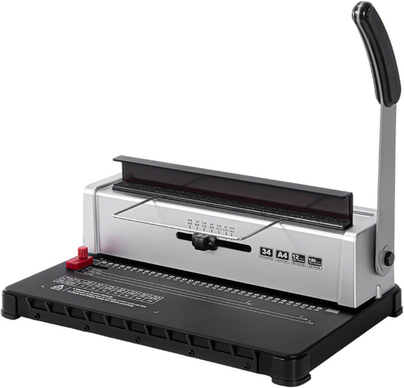 Binding Machine, Coil Spiral Binding Machine Manual Book 34-Holes 120 Sheets Punch Binder Adjustable Spine,Spiral Binding Machine