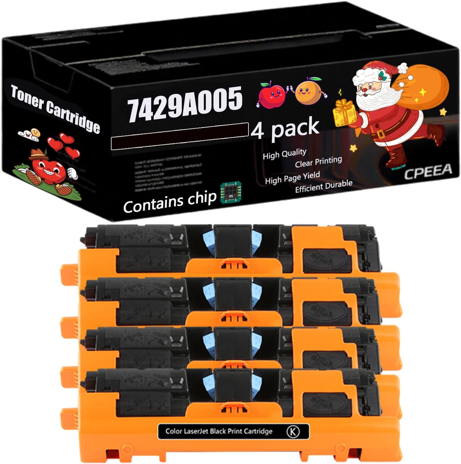 Compatible for Canon 7429A005 Toner Cartridge Work for Canon Color imageCLASS MF8180c MF8170c Printers, with Chip, High Yield 20000 Pages, Clear Printing (4 Pack Black)