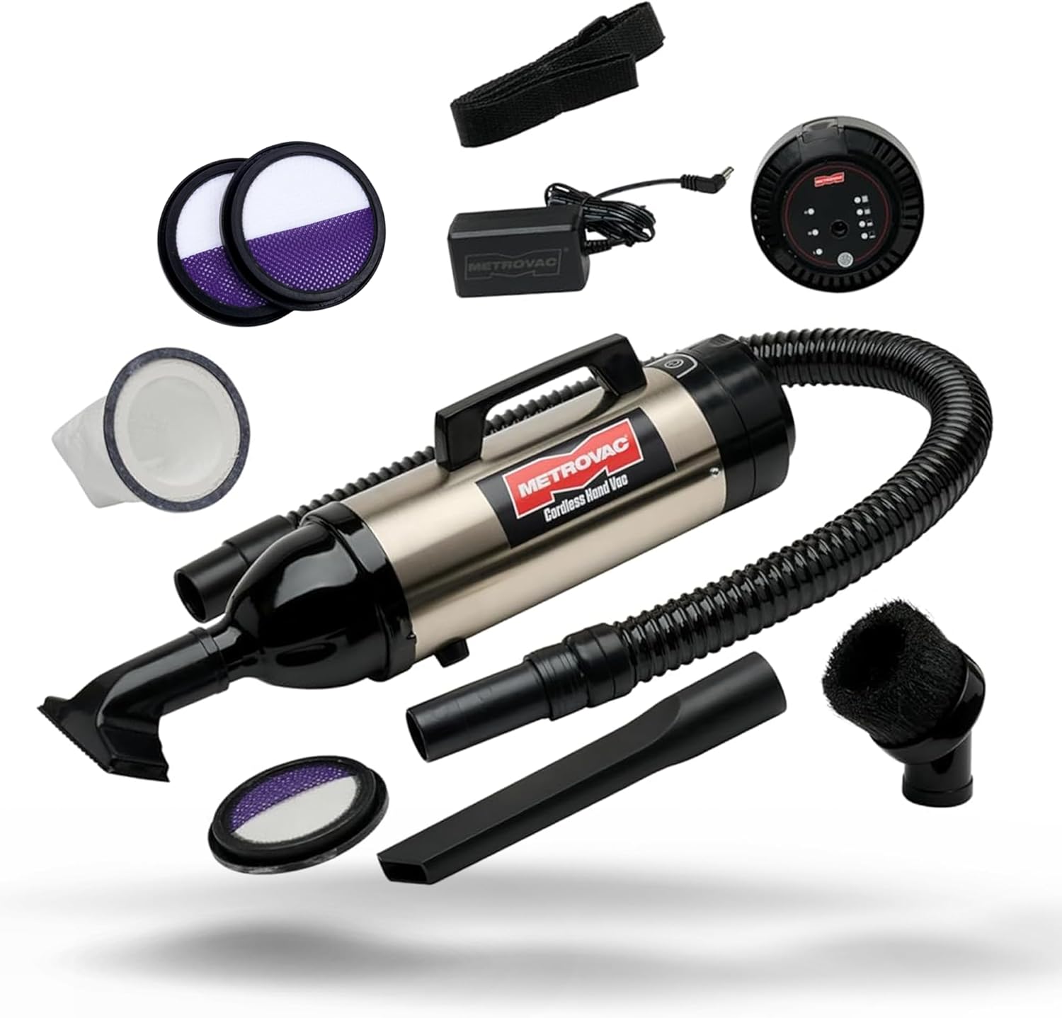 METROVAC HEPA Filters 2 Pack Bundle with Deluxe Cordless Hand Vac